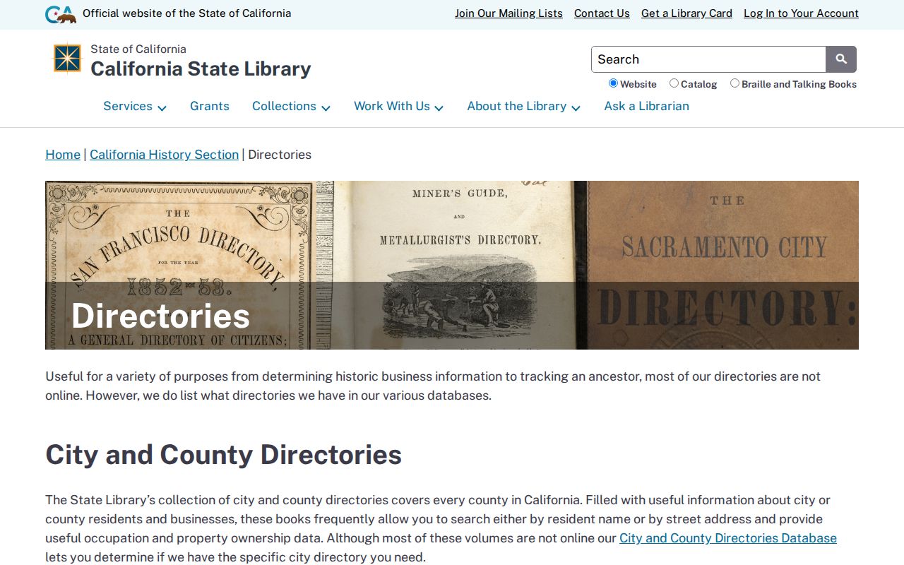 Adelanto people search California State Library directories