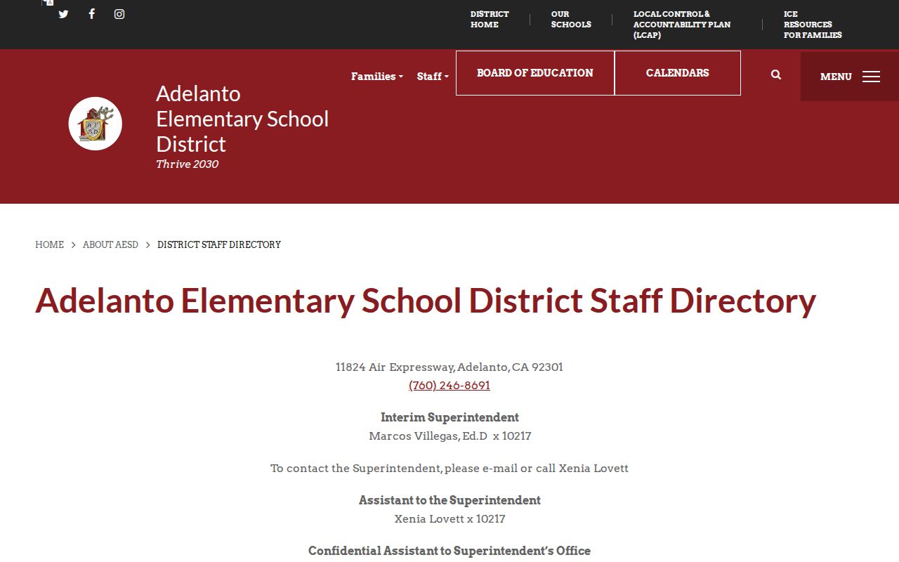 Adelanto people directories AESD staff directory