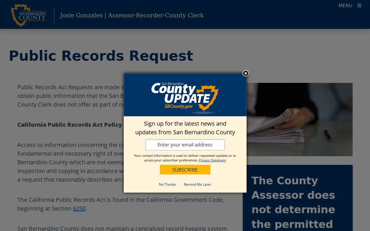 Adelanto public records ARC public records request page