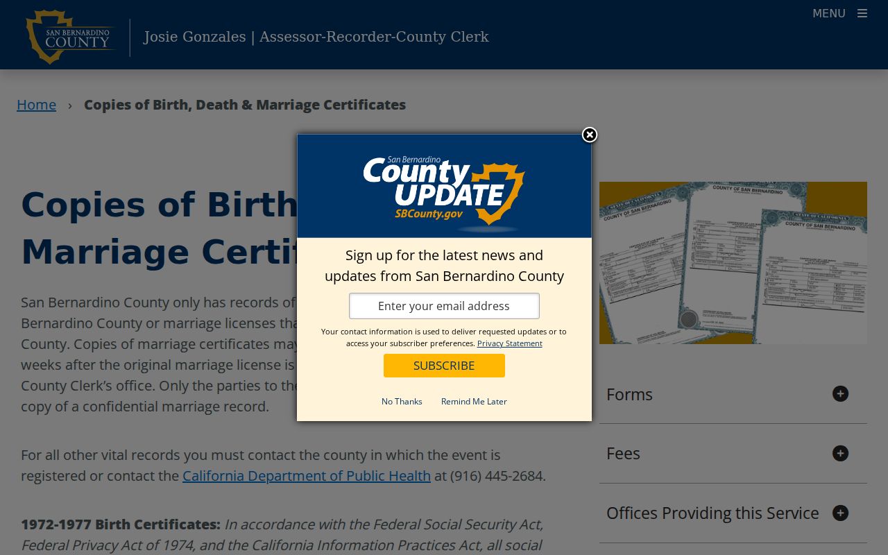 Adelanto public records county vital records copy page